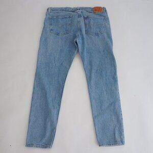 Levi's 512 Straight Leg Light Wash Button #1001 Denim Blue Jeans Size 36X30
